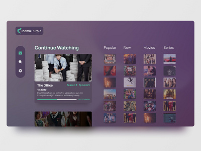 TV Apps - Cinema Purple branding design tv app ui uiux website design