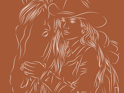 Line Art: Cowgirl boho branding cowboy cowgirl design home decor illustration line art lineart minimalist art