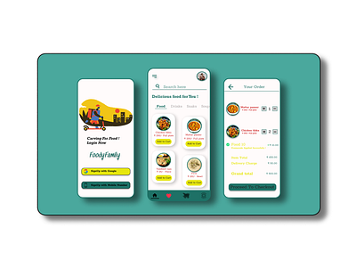 FoodyFamily app applicat application art branding design food foodui ui ux visual design