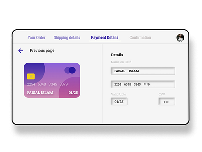 Credit Card Checkout Page app application design designer information ui ux website