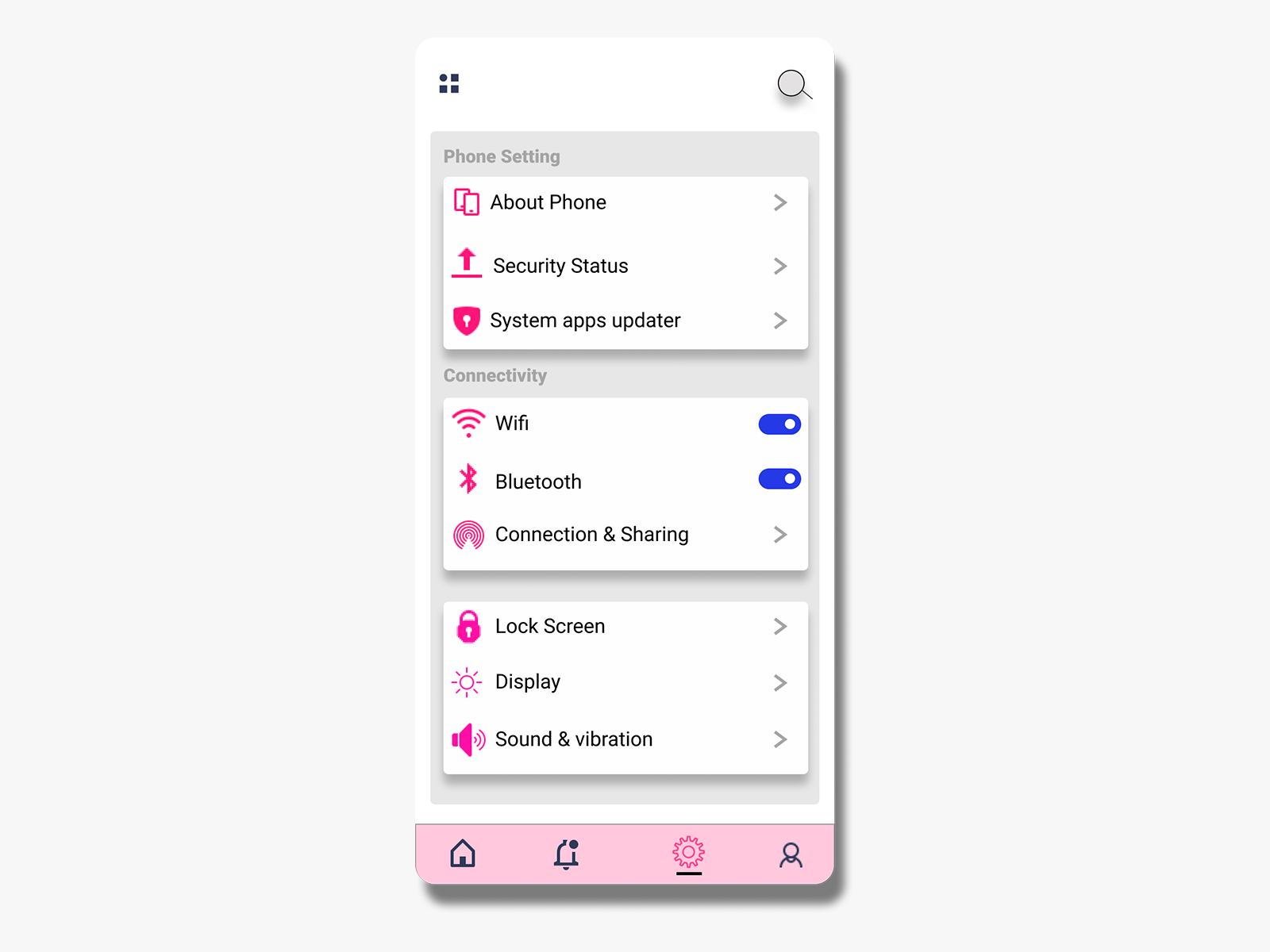 Setting UI by Faisal Islam on Dribbble