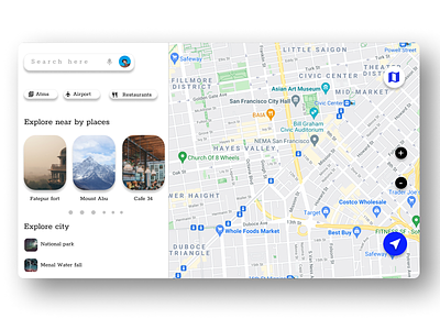 Map UI app application design direction explore gps information location map map ui ui ux