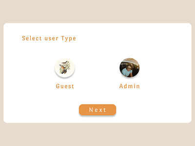 Select User Type UI admin design guest select user select user type ui type of users ui user select users ux