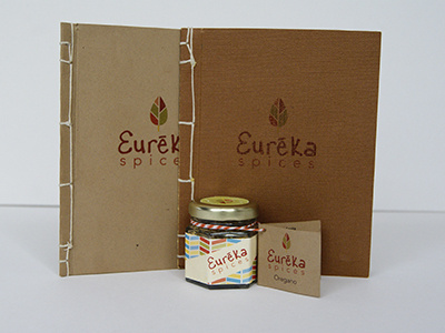 Eureka Spices Product Design Booklets book binding branding design packaging print product