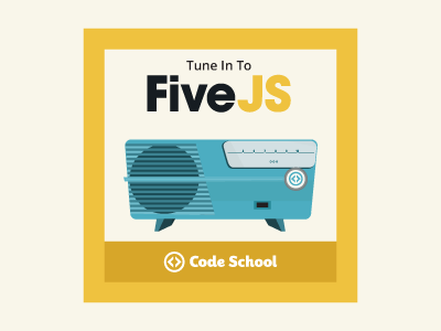 FiveJS Podcast Sticker Design