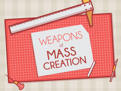 Weapons of Mass Creation Part 2 bone folder illustration print ruler xacto