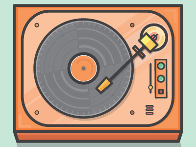 Record Player illustration oldies pastels record player records