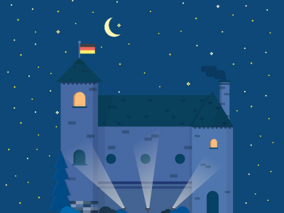 Castle at Night deutschland german house night stars