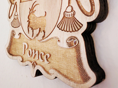 Detail Shot Ponce Family Crest 2 family crest laser cut ponce spain spanish