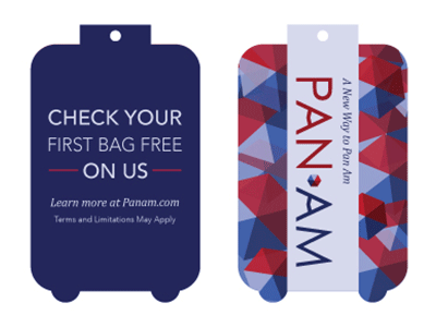 PanAm Airline Tags airlines america panam red white and blue typography usa