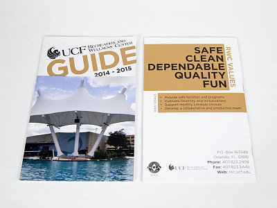 UCF RWC Guidebook branding diecut marketing print ucf