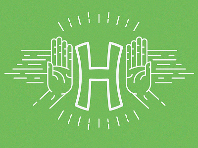 26 Days of Type.H hands letters linework squeeze