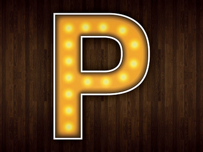 26 Days of Type, P. alphabet bulbs letters lights marquee p