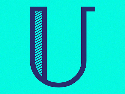 26 Days of Type, U. alphabet letters linework simple u