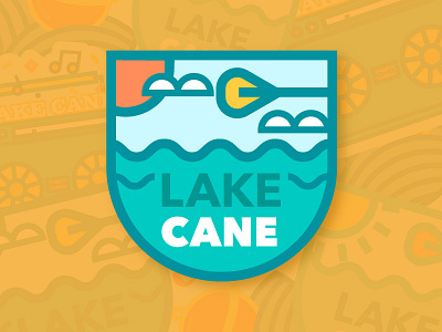 Lake Cane Sticker Collection illustration kayak lake ocean ore sea sticker stickers sun swim water