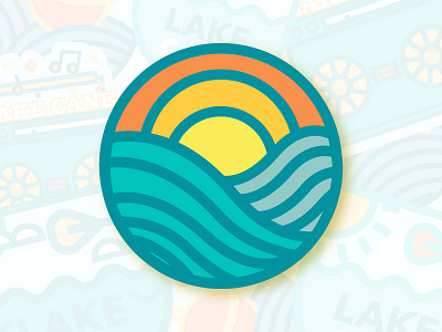 Sticker Collection illustration ocean sea stickers sunrise water wave