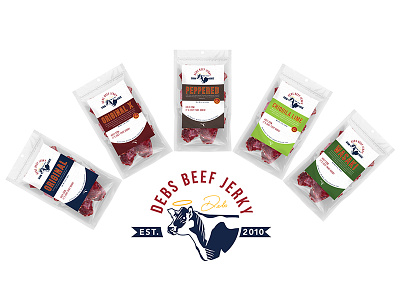 Debs Beef Jerky Branding beef beef jerky branding illustration logo packaging