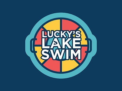 Lucky's Lake Swim Badge badge floats lake sticker summer swim water