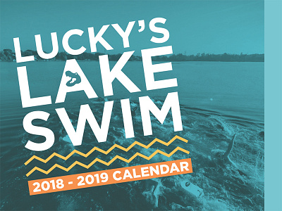Lucky's Lake Swim 2018-2019 Calendar alligator calendar lake layout layout design lucky nonprofit orlando print print design swim