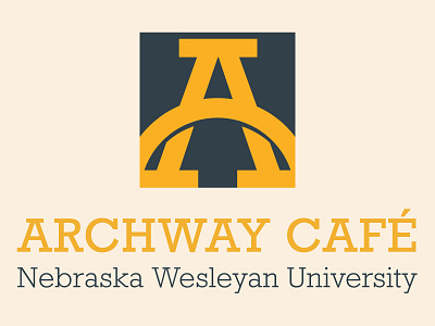 Archway Cafe Logo Concept arch archway cafe cafe logo college university yellow yellow logo