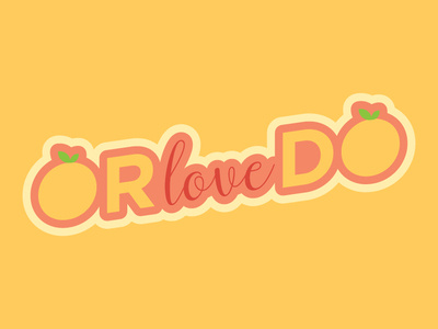 Orlovedo Sticker love orange county oranges orlando orlovedo sticker stickers vector