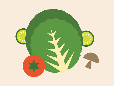 Food Icon 3 cucumbers food icons illustration lettuce mushrooms salad tomatoes