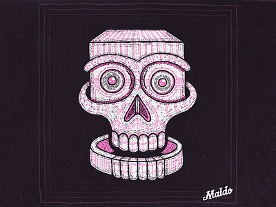 Elektro-Pop Skull drawing grunge handrawn illustration ornaments pattern pink retro skull tattoo texture