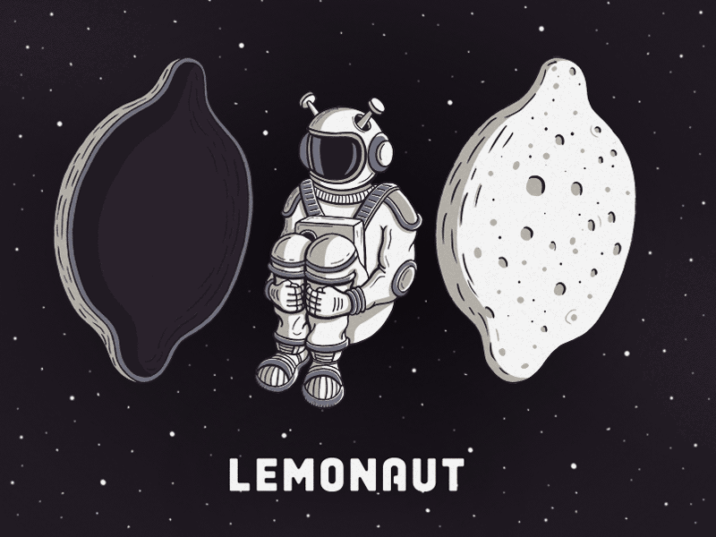 Lemonaut Born animation astronaut brand drawing eshop gif illustration lemon lemonaut space