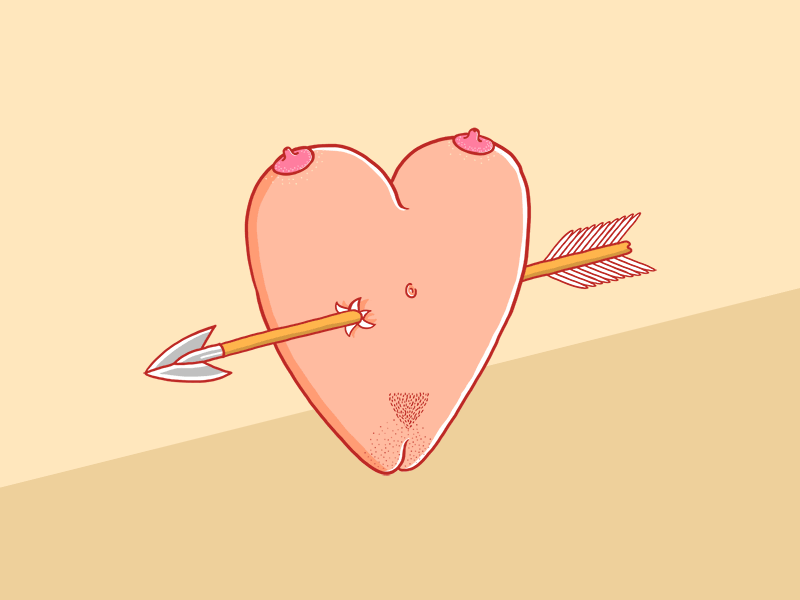 True Love animation arrow boobs gif heart illustration illustrator loop love maldo maldonaut tits