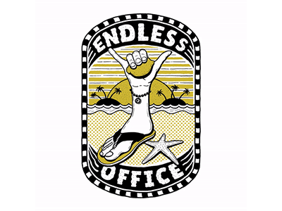 Endless Office [The Surf Office] animation gif illustration lemonaut maldo maldonaut nomad sea shaka surf surf office surfing