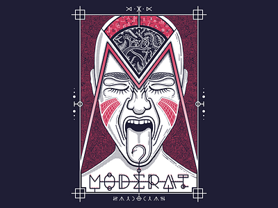 MODERAT ✕ EATING HOOKS abstract artwork face geometric illustration lemonaut maldo maldonaut moderat ornaments poster symbol