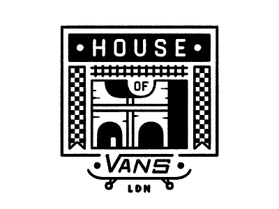 HOUSE OF VANS — LONDON blackandwhite brush house icon illustration logo london maldo prague skate sreenprint vans