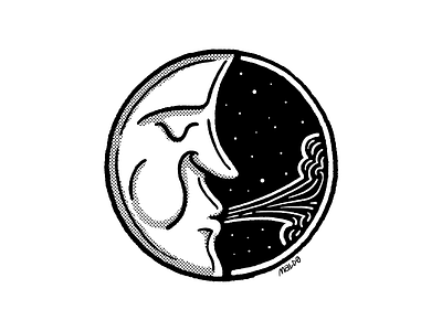Moon blackandwhite bold editorial icon illustration maldo maldonaut minimal pattern simple wacom