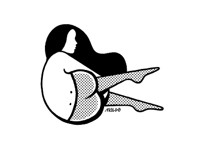 Letter B blackandwhite bold editorial icon illustration maldo maldonaut minimal pattern simple wacom woman