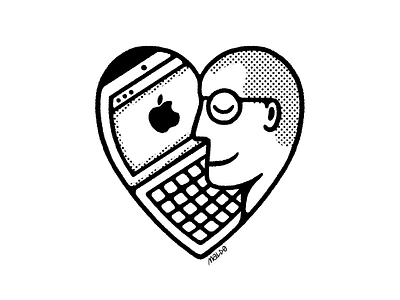 Steve Jobs apple blackandwhite editorial icon illustration jobs macbook maldonaut minimal pattern pc simple