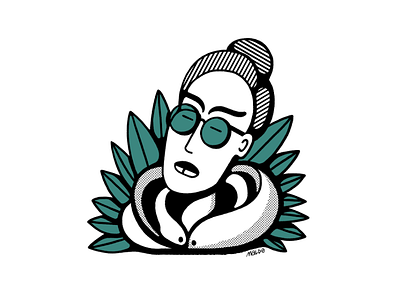 Hoodie Girl blackandwhite editorial girl hoodie icon illustration maldo maldonaut minimal pattern simple wacom