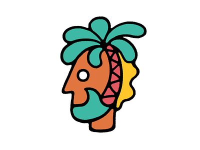Happy Mind Traveler — Bali bali beach bold icon illustration logo maldo maldonaut minimal palm simple surf