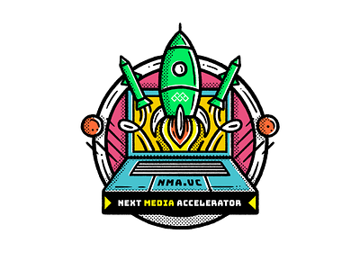 Next Media Accelerator accelerator coworking editorial icon illustration maldo maldonaut minimal pattern rocket simple startup