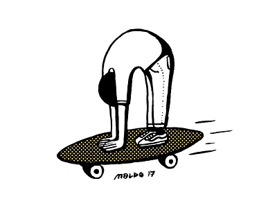On my Longboard blackandwhite editorial icon illustration longboard maldo maldonaut minimal pattern simple skate wacom