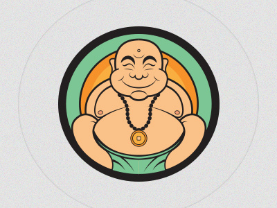 Buddha logo buddha circle fat fortune happy logo necklace smile