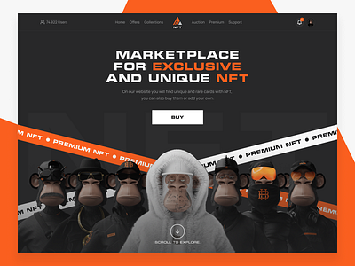 NFT Marketplace - Brutal monkeys design main screen monkeys nft nft marketplace ui web web deisgn