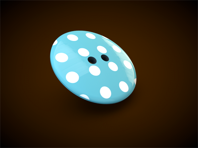 Blue Button 3d anna chocola blue button chocolat cinema4d cute reflection sewing shiny spots