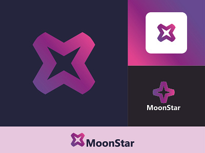 MoonStar 3d branding concept design graphic design graphic designer icon logo letter logo logo logo design logo designer logo idea logo maker logo type logoinspiration logos m logo minimal modern website logo