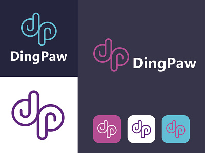 DingPaw logo | dp letter logo