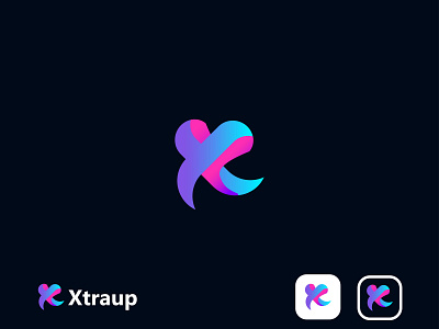 Xtraup 3d abstract app branding branding design color concept creative design gradient graphic design icon logo iconic letter logo logo logo designer logo idea modern x design x mark