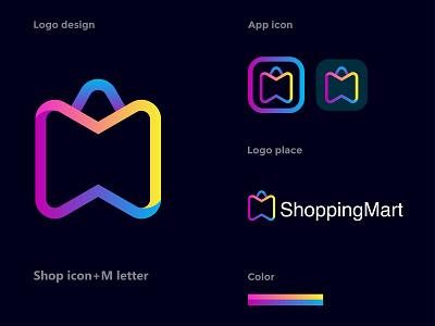 Shopping Mart abstract logo app logo branding concept creative design gradient logo graphic design icon icon logo illustration letter logo logo logo designer logo idea minimalist logo modern logo monogram logo shop logo symbol