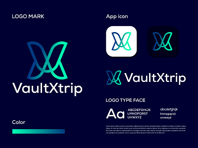 VaultXtrip - Logo Design app logo brand branding concept creative design gradient identity illustration letter logo logo logo design logo designer logo idea logo mark mark minimalist modern symbol vx logo