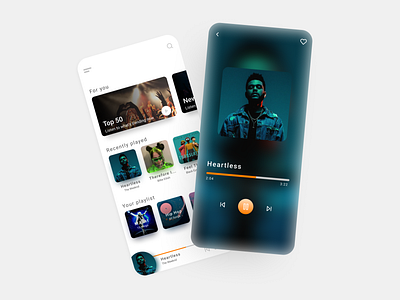 Music player UI animation app design