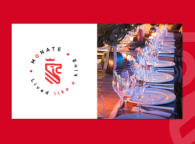 Monate - a dinner set company branding crown design dribbble food graphic design icon illustration king lion logo logo design luxurious minimal minimal logo minimalist red restaurant royal vector