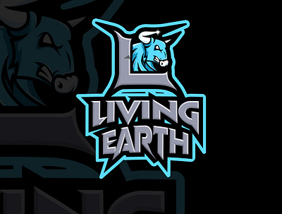 Living Earth - Gaming logo 3d angry blue color branding bull cartoon design dribbble gaming graphic design illustration logo mascot minimal moscot realistic logo sports trending vector